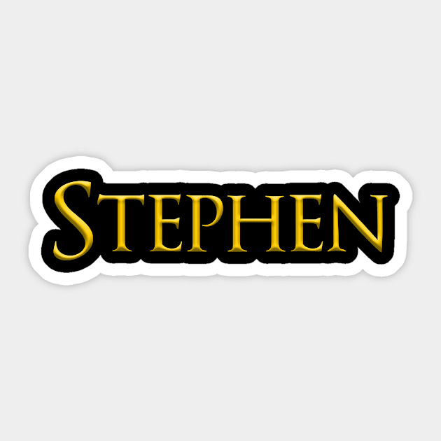Stephen Male Name Gold On Dark Sticker by funfun
